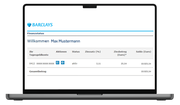 Laptop mit Barclays Online-Banking